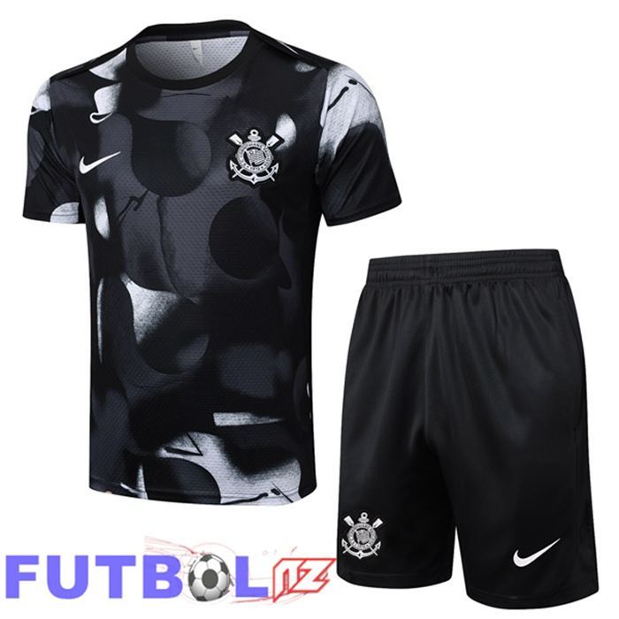 Camiseta Entrenamiento Corinthians + Cortos Negro 2025/2026