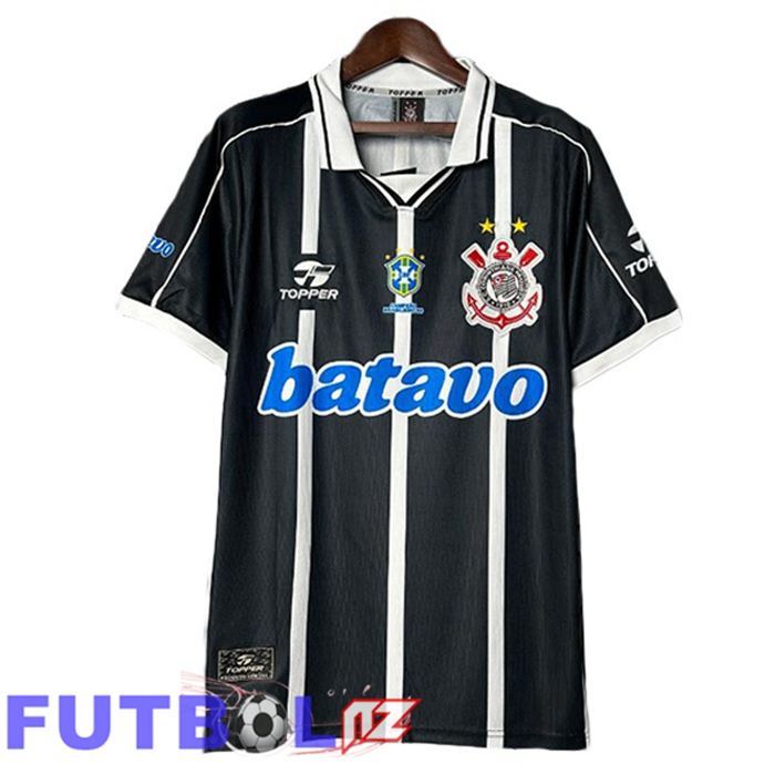 Camisetas De Futbol Corinthians Retro Segunda Negro Blanco 1999-2000