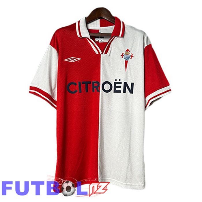 Camisetas De Futbol Celta Vigo Retro Segunda Blanco Rojo 2001-2002