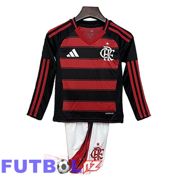 Camisetas De Futbol Flamengo Ninos Manga Larga Primera 2025/2026