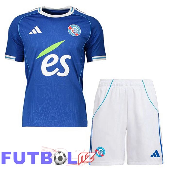 Camisetas De Futbol RC Strasbourg Alsace Ninos Primera Azul 2025/2026