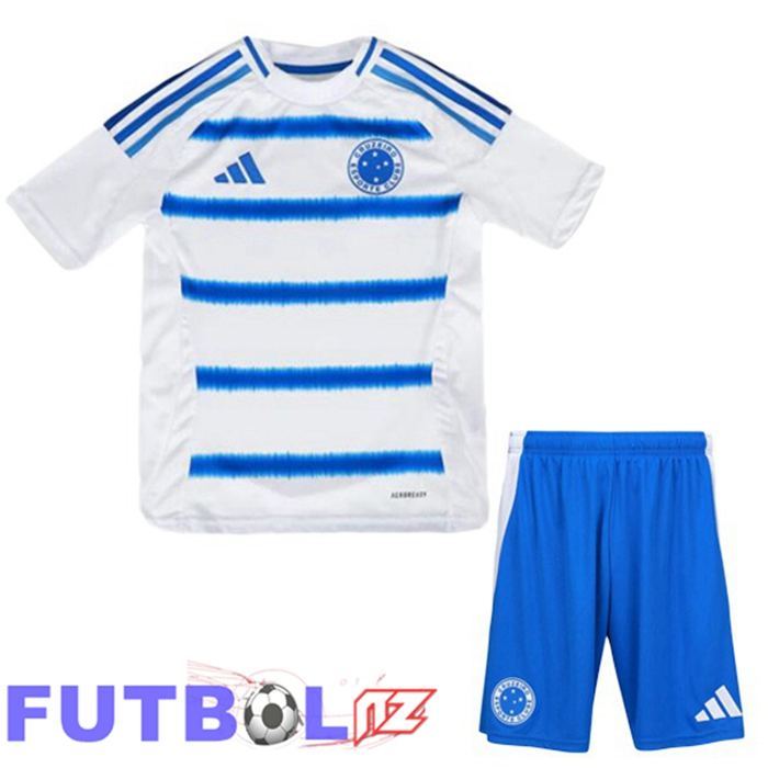 Camisetas De Futbol Cruzeiro EC Ninos Segunda Blanco Azul 2025/2026