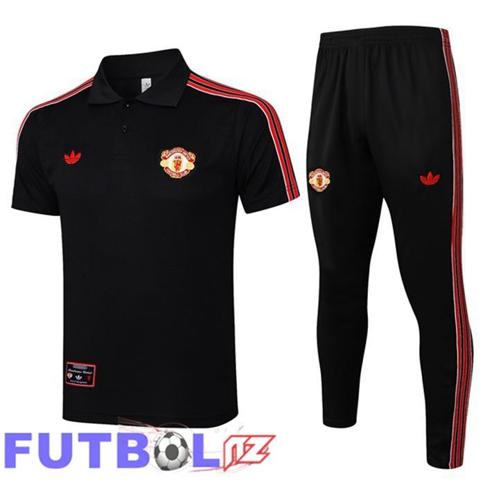 Camiseta Polo Manchester United + Pantalones Negro 2025/2026