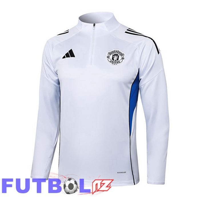 Sudadera De Entrenamiento Manchester United Blanco 2025/2026