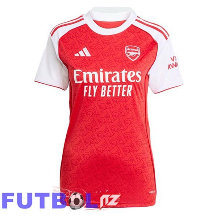 Camisetas De Futbol Arsenal Mujer Primera Rojo Blanco 2025/2026
