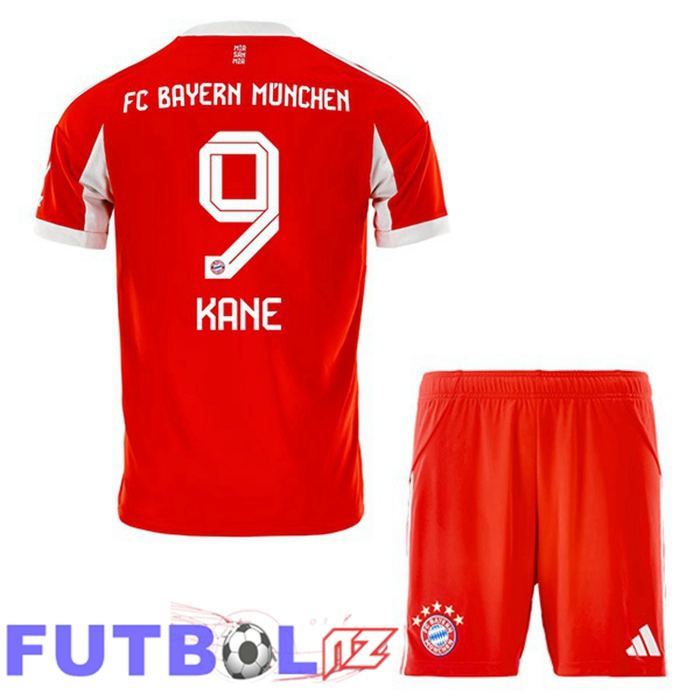 Camisetas De Futbol Bayern Munich (Kane 9) Ninos Primera Rojo 2025/2026