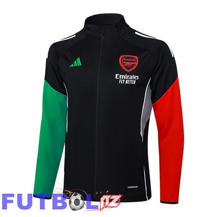Chaquetas Futbol Arsenal Negro Rojo Verde 2025/2026