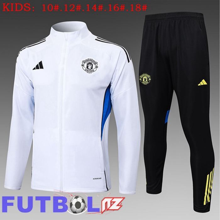 Chandal Equipos De Futbol - Chaqueta Manchester United Ninos Blanco 2025/2026
