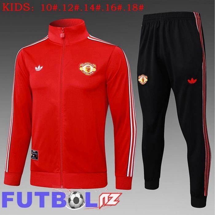 Chandal Equipos De Futbol - Chaqueta Manchester United Ninos Rojo 2025/2026