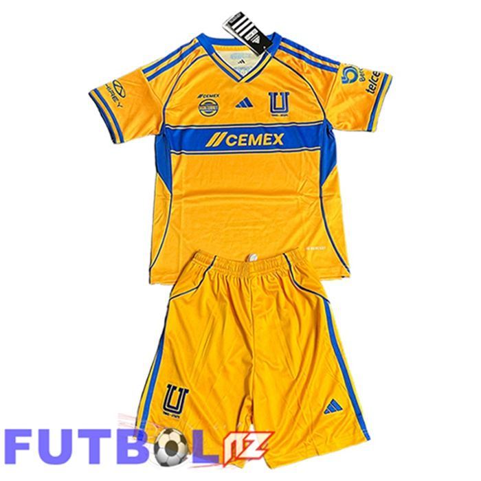 Camisetas De Futbol Tigres UANL Ninos Primera 2025/2026