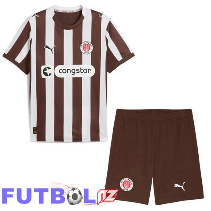 Camisetas De Futbol FC St. Pauli Ninos Primera Blanco Marrón 2025/2026
