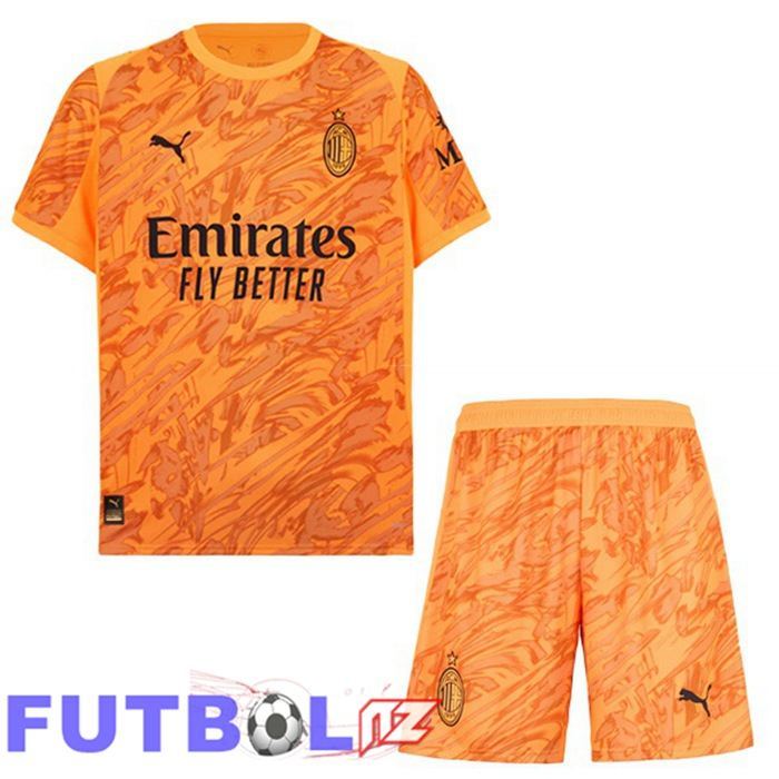 Camisetas De Futbol AC Milan Ninos Portero Naranja 2025/2026