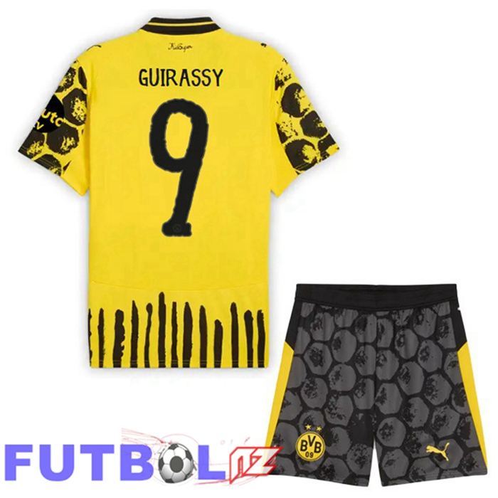 Camisetas De Futbol Dortmund BVB Club World Cup (Guirassy 9) Ninos Primera Amarillo Negro 2025/2026