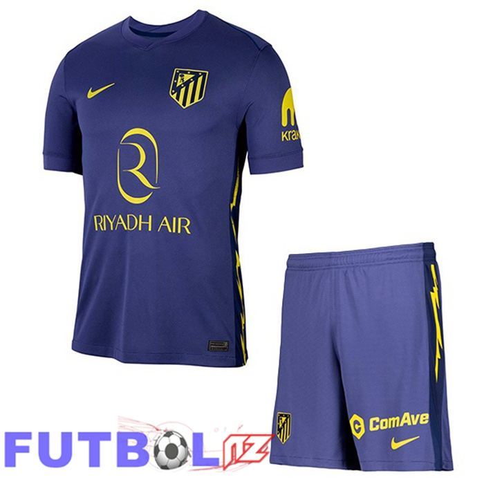 Camisetas De Futbol Atletico Madrid Ninos Segunda Azul Real 2025/2026