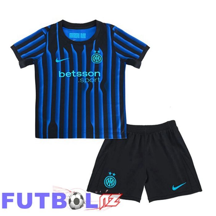 Camisetas De Futbol Inter Milan Ninos Primera Azul Negro 2025/2026