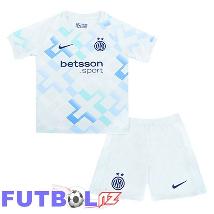 Camisetas De Futbol Inter Milan Ninos Segunda Blanco Azul 2025/2026
