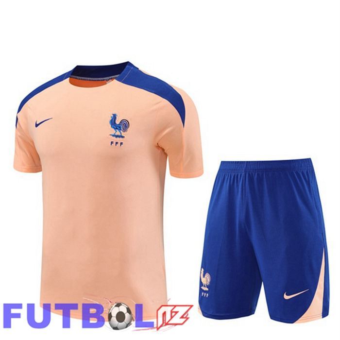Camiseta Entrenamiento Francia + Cortos Rosado 2025/2026