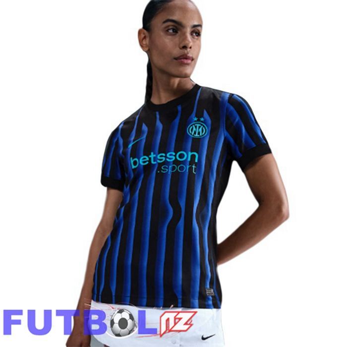 Camisetas De Futbol Inter Milan Mujer Primera Azul Negro 2025/2026