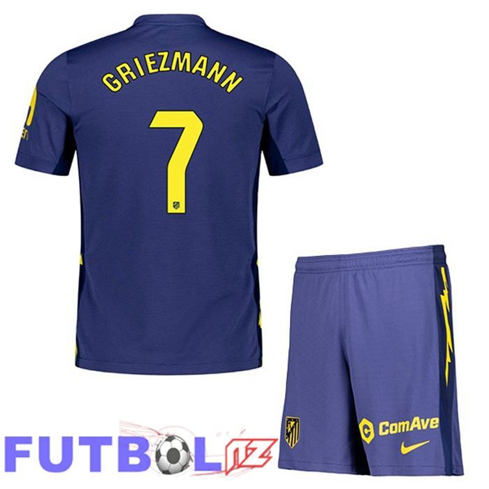 Camisetas De Futbol Atletico Madrid (GRIEZMANN 7) Ninos Segunda Azul Real 2025/2026