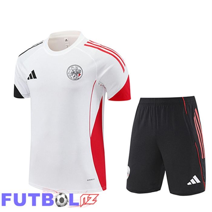 Camiseta Entrenamiento Ajax Ninos Blanco Negro Rojo 2025 2026