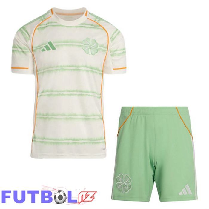 Camisetas De Futbol Celtic FC Ninos Tercera Verde Blanco 2025/2026