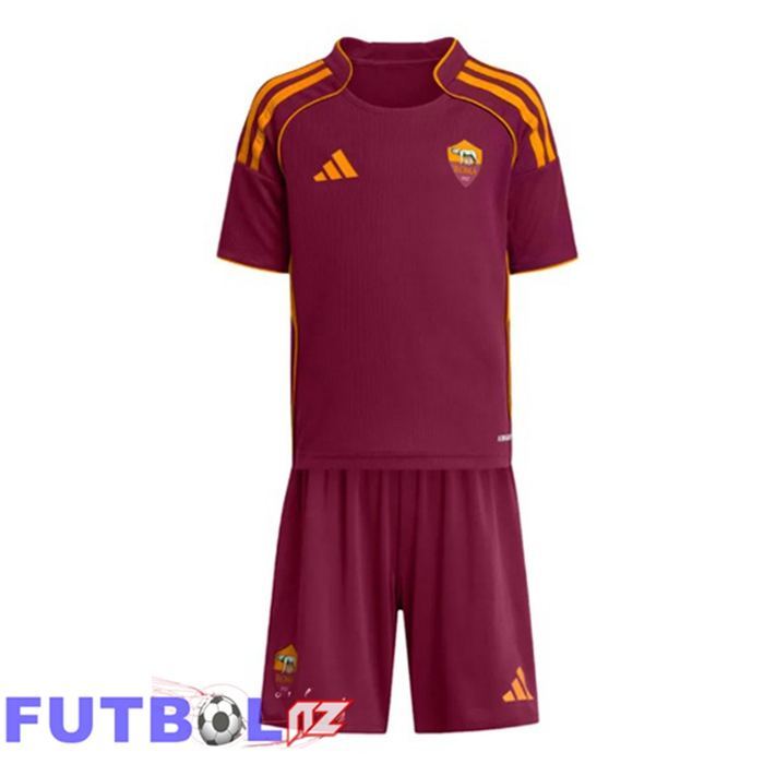 Camisetas De Futbol AS Roma Ninos Primera Rojo 2025/2026