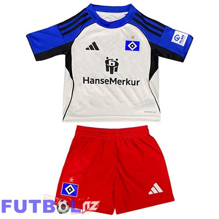 Camisetas De Futbol Hamburger SV Ninos Primera Azul Blanco 2025/2026