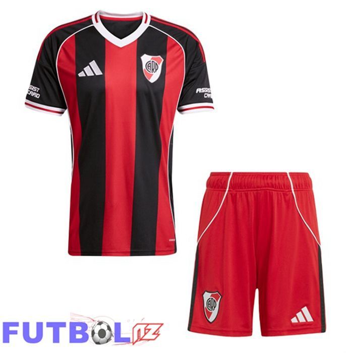 Camisetas De Futbol River Plate Ninos Segunda Rojo Negro 2025/2026