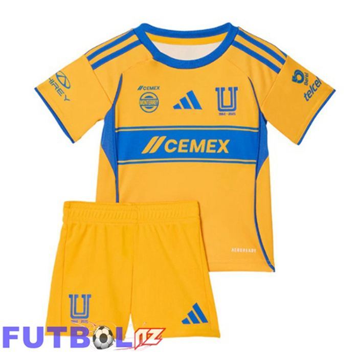 Camisetas De Futbol Tigres UANL Ninos Primera Amarillo 2025/2026