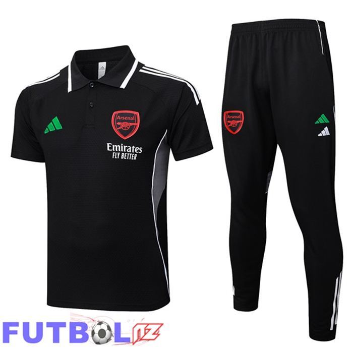 Camiseta Polo Arsenal + Pantalones Negro 2025/2026
