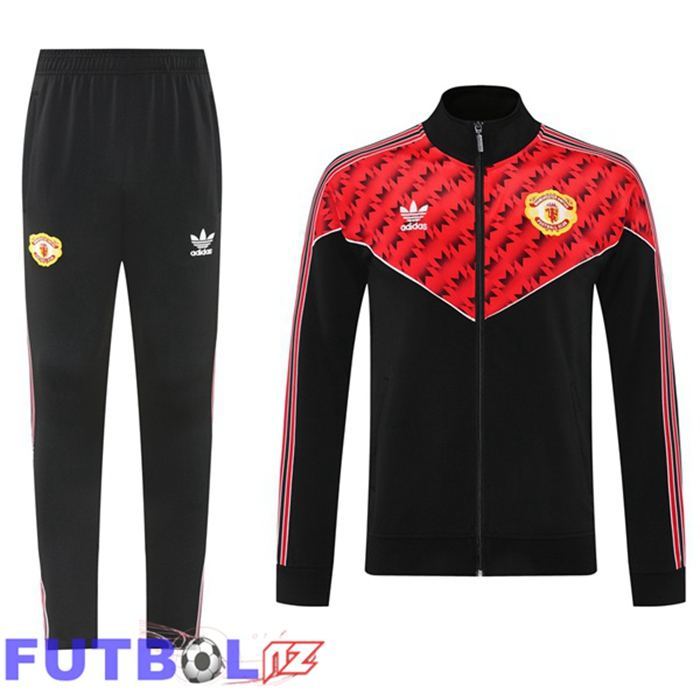 Chandal Equipos De Futbol - Chaqueta Manchester United Rojo Negro 2025/2026