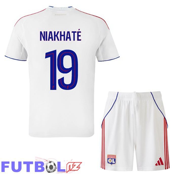 Camisetas De Futbol lyon OL (NIAKHATÉ 19) Ninos Primera Blanco 2025/2026