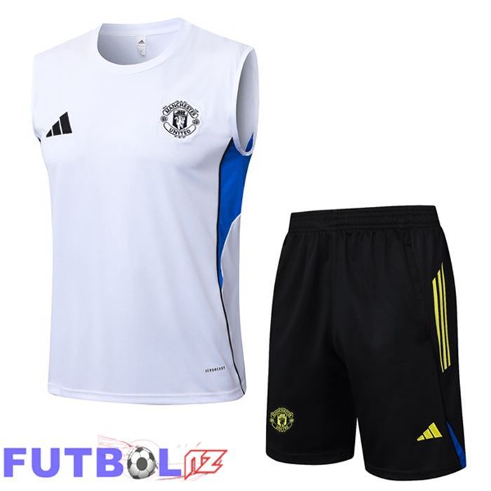 Chalecos De Futbol Manchester United + Cortos Blanco 2025/2026