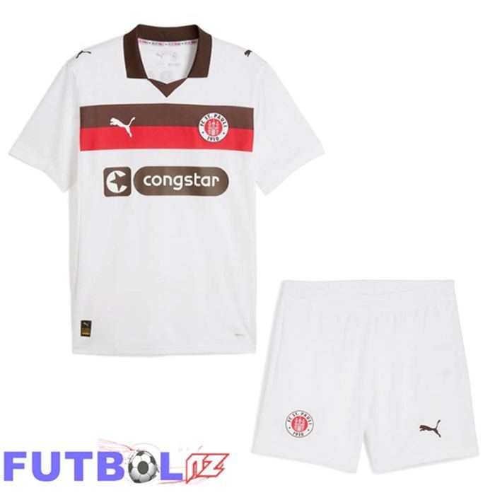 Camisetas De Futbol FC St. Pauli Ninos Segunda Blanco 2025/2026
