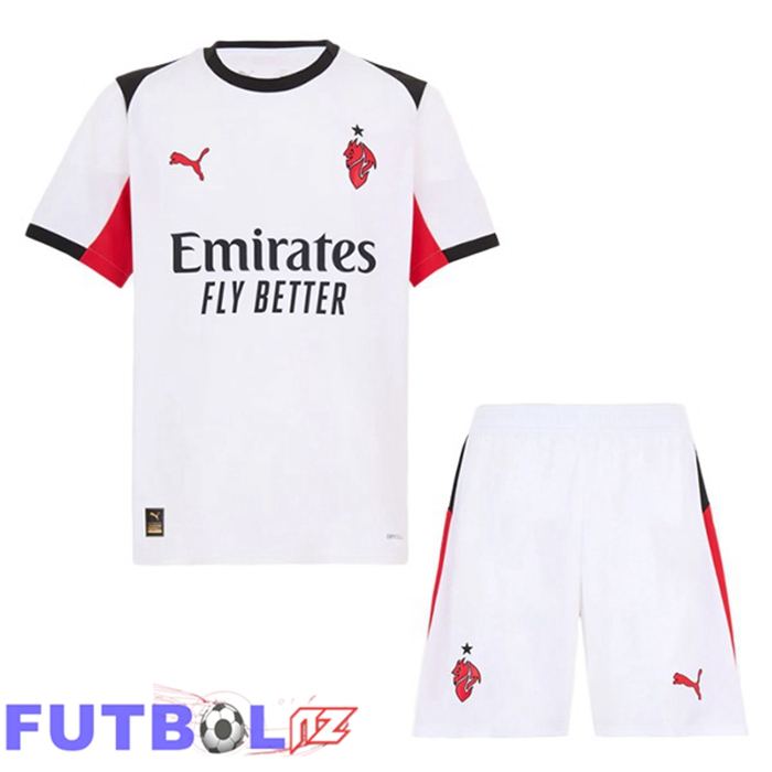 Camisetas De Futbol AC Milan Ninos Segunda Blanco 2025/2026