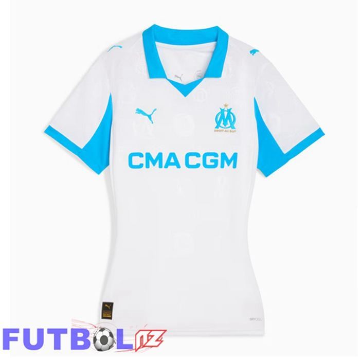 Camisetas De Futbol Marsella OM Mujer Primera Blanco 2025/2026