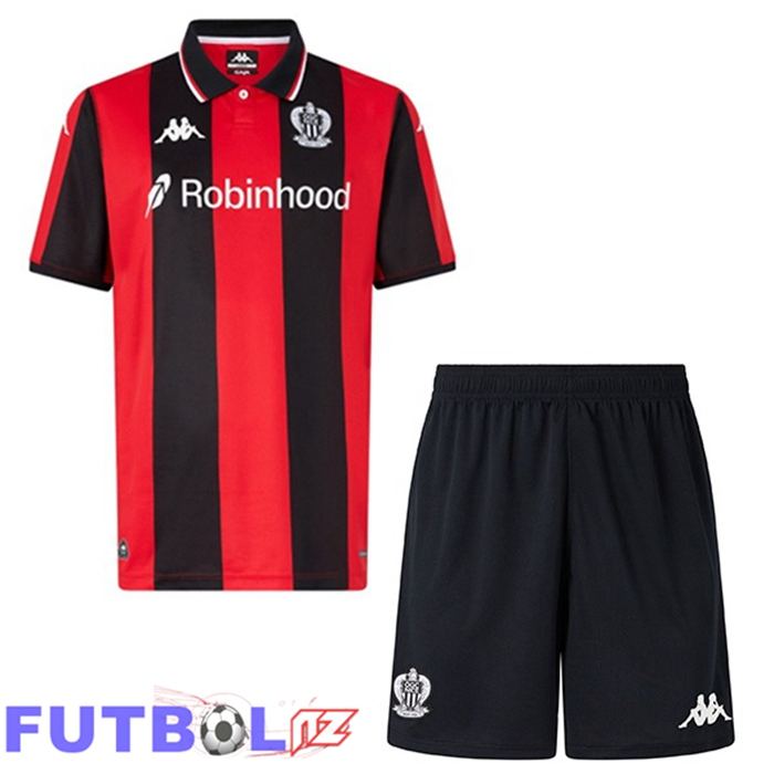 Camisetas De Futbol OGC Nice Ninos Primera Rojo Negro 2025/2026 Camisetas De Futbol OGC Nice Ninos Primera Rojo Negro 2025/2026