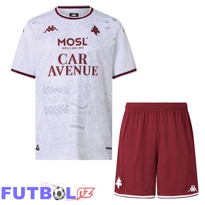 Camisetas De Futbol FC Metz Ninos Segunda Blanco 2025/2026