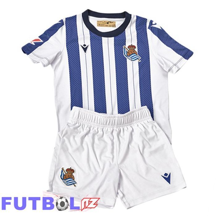 Camisetas De Futbol Real Sociedad Ninos Primera Azul Blanco 2025/2026
