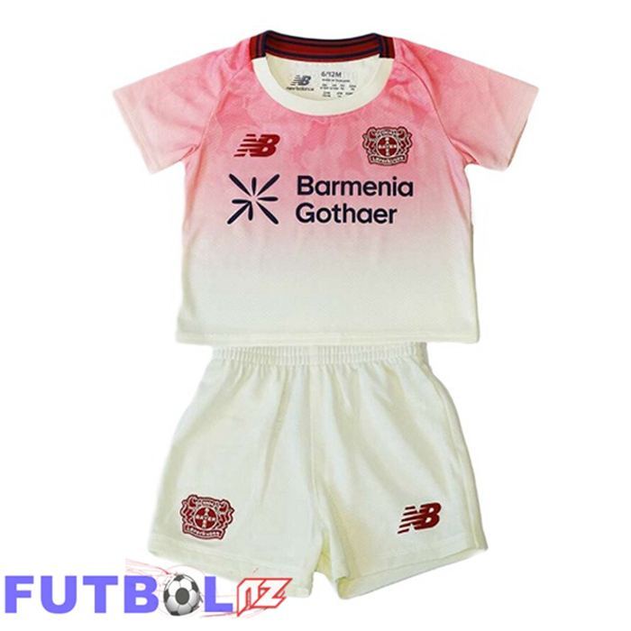 Camisetas De Futbol Bayer 04 Leverkusen Ninos Segunda Blanco Rosado 2025/2026