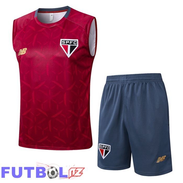 Chalecos De Futbol Sao Paulo FC + Cortos Rojo 2025/2026