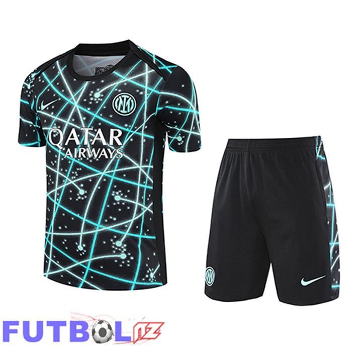 Camiseta Entrenamiento Inter Milan + Cortos Negro Azul 2025 2026