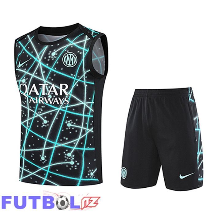 Chalecos De Futbol Inter Milan + Cortos Negro Azul 2025 2026