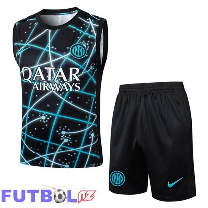 Chalecos De Futbol Inter Milan + Cortos Negro Azul 2025/2026