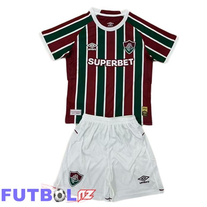 Camisetas De Futbol Fluminense Ninos Primera Rojo Verde 2025/2026