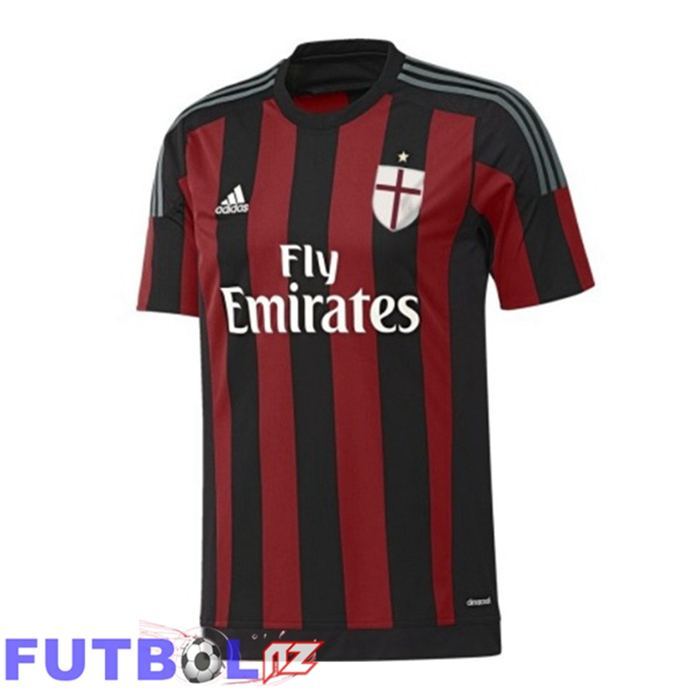 Camisetas De Futbol AC Milan Retro Primera Rojo Negro 2015-2016