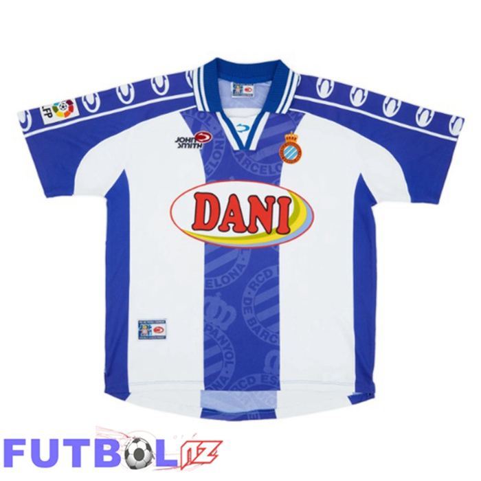 Camisetas De Futbol RCD Espanyol Retro Primera Azul Blanco 1999-2000 Camisetas De Futbol RCD Espanyol Retro Primera Azul Blanco 1999-2000