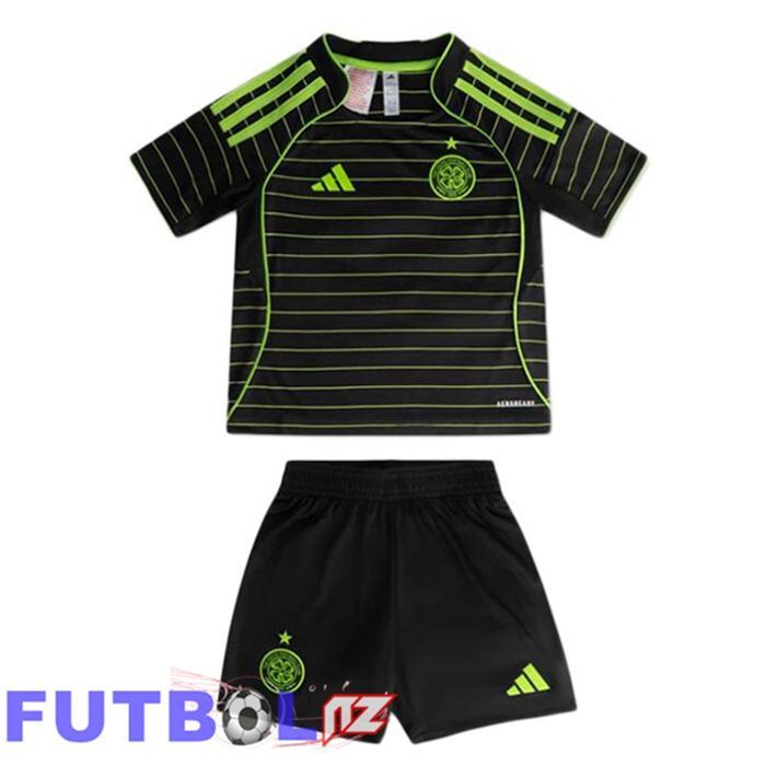 Camisetas De Futbol Celtic FC Ninos Segunda Negro Verde 2025/2026