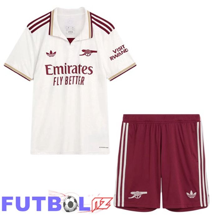 Camisetas De Futbol Arsenal Ninos Tercera Blanco 2025/2026
