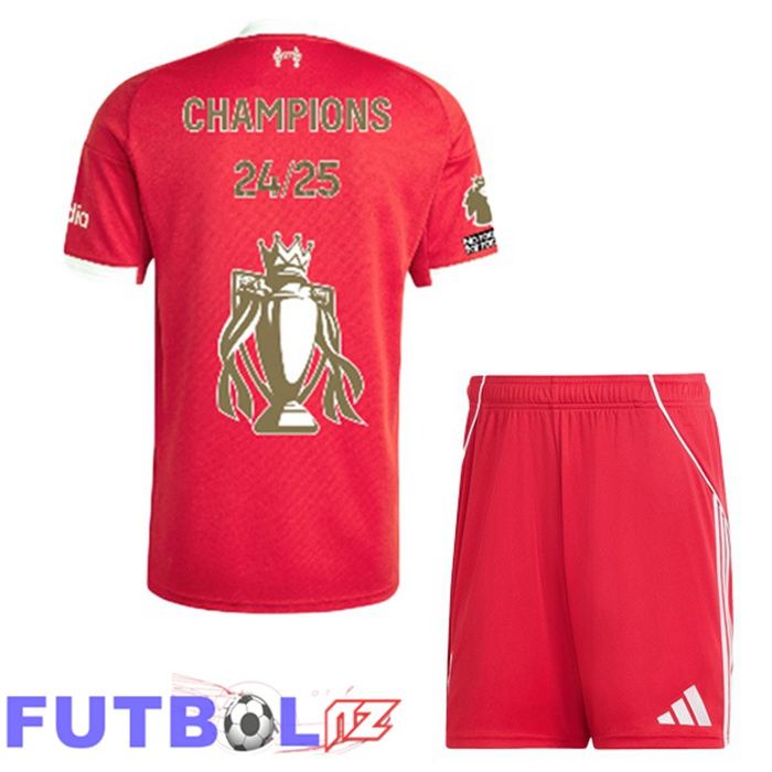 Camisetas De Futbol FC Liverpool Ninos Champions Edición Especial Primera Rojo 2025/2026